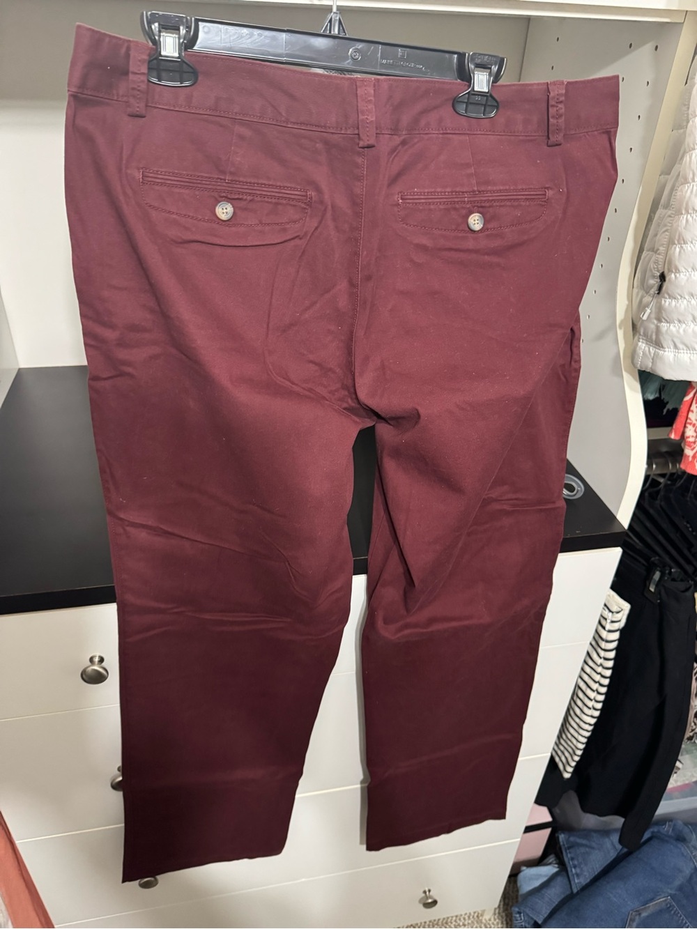 Womens Dockers Burgundy Straight Fit Pants - Picture 4 of 4